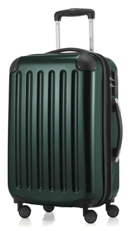 Hauptstadtkoffer Alex Cabin Suitcase 55x38x23 cm, 42 L, Combination Lock, Expandable Hard Shell Trolley PC/ABS, 3.2 kg, 4 Double Wheels, DarkGreen