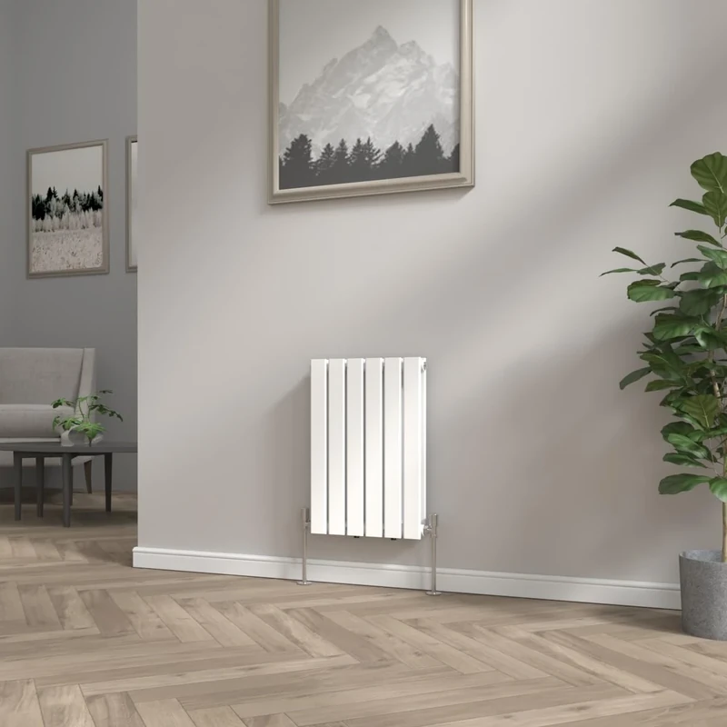 NRG Modern Radiator White 600x408mm Doube Flat Panel Heater Interior Designer Horizontal Bathroom Radiators