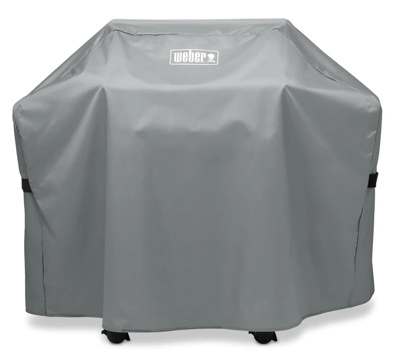 Weber Premium BBQ Cover/For Spirit and Genesis II 2-Burner Gas Barbecues, Lightweight Weather-Resistant Fabric with Fastening Straps for Durable Outdoor Protection