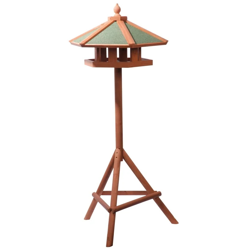 dobar® Panorama XL Hexagonal Bird Feeder with Stand - Large Bird Villa for Wild Birds - 66 x 66 x 140.5 cm - Green - Image 1