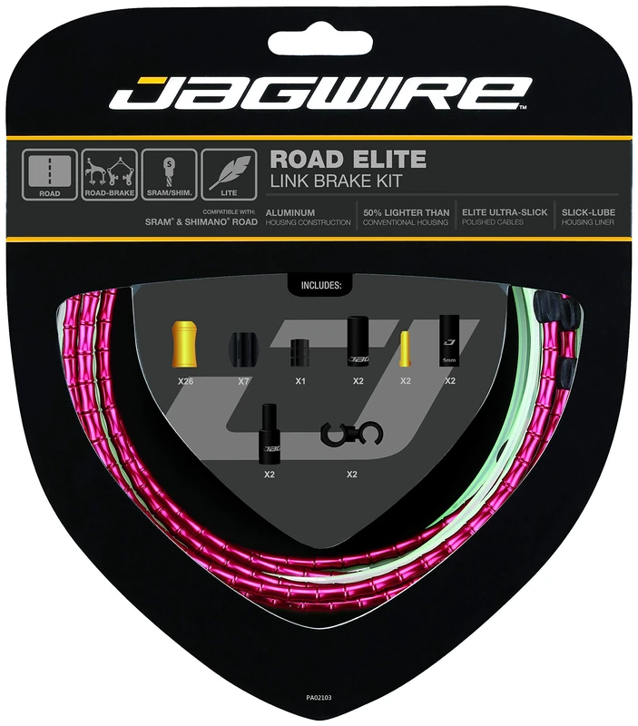 Jagwire Road Bike Elite Link Complete Brake Cable Kit - Red