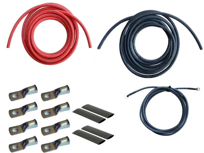 WindyNation 4/0 Gauge AWG (3 Feet Black + 3 Feet Red) Power Inverter Battery Cable Wire Kit for DC to AC Inverters RV, Car, Solar, Marine, Off-Grid