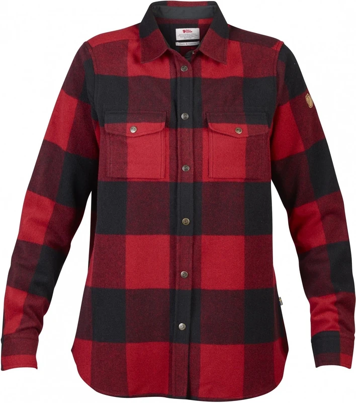 Fjallraven Canada Shirt W Long Sleeved T-shirt - Red, XL