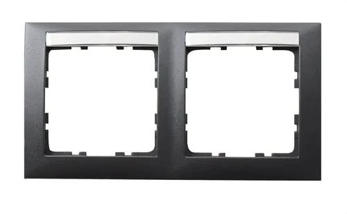 Hager S.1 - Frame 2 horizontal elements series 1 label holder anthracite matt