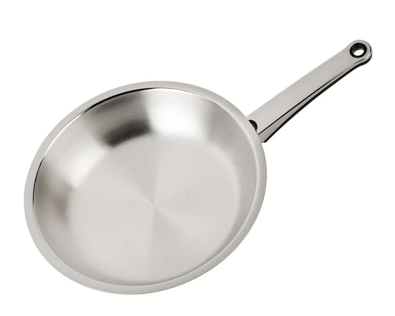 Ecovitam Frying Pan 24 cm Stainless Steel 18/10 – Suitable for All Heat Sources Including Induction, Grey, Chrome