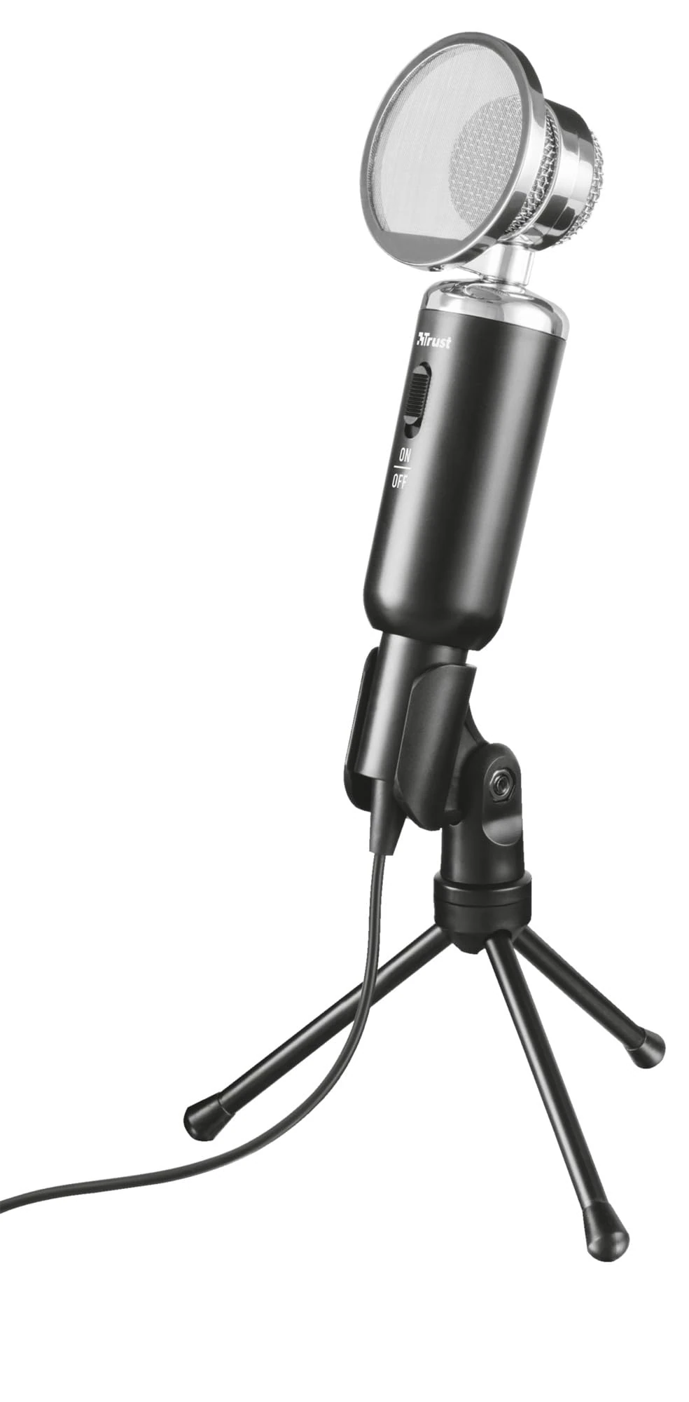 Trust 21672 Madell Microphone and Stand for PC and Laptop with 3.5 mm Plug Black, 21.0 cm*6.0 cm*7.0 cm