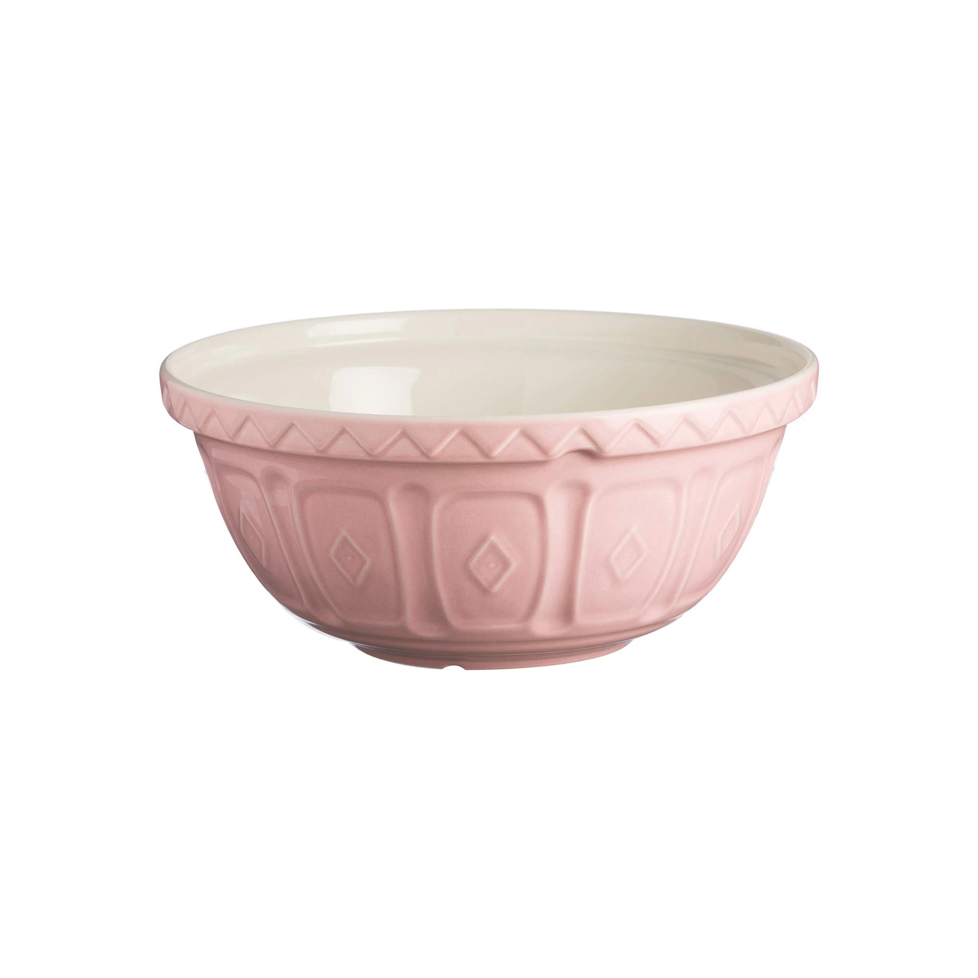 Mason Cash Colour Mix Powder Pink Mixing Bowl | 2 Litre Capacity | 24cm Earthenware Bowl with Classic Pattern Design | Dishwasher Safe | Ideal for Baking, Pastry, Cakes, Cookies & Family Baking