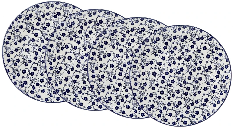 Ritzenhoff & Breker Royal Sakura Dinner Plates Set of 4 26.5 cm Diameter Porcelain Blue/White