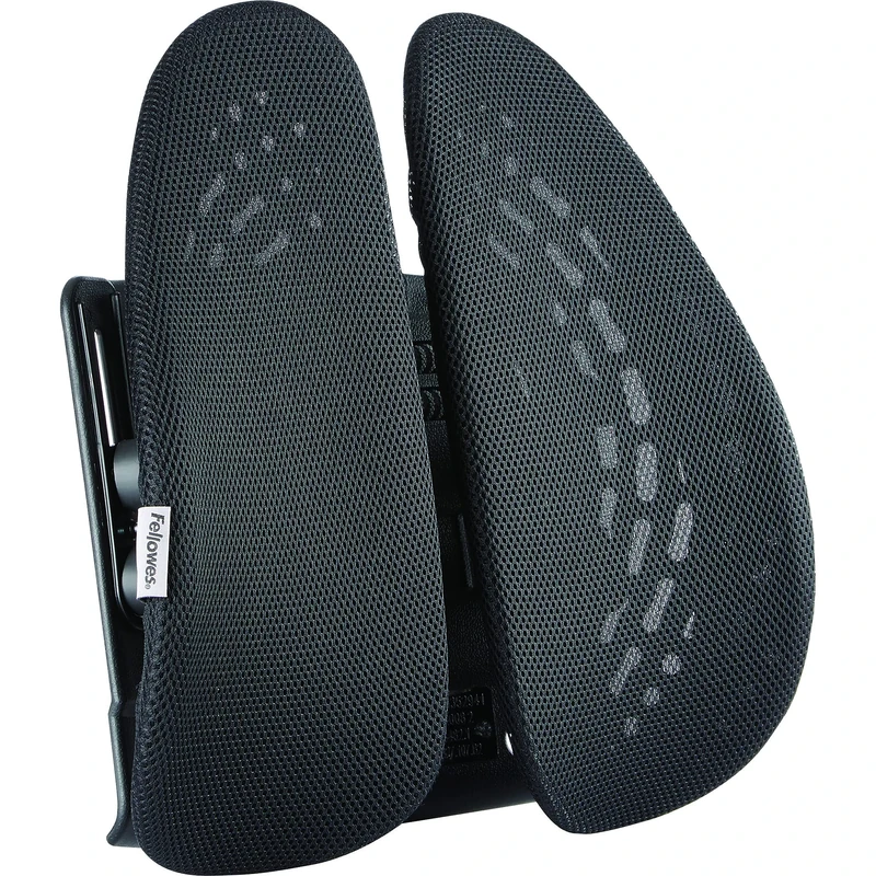Fellowes "Back Angel Back Support Cushion, Fabric, Black