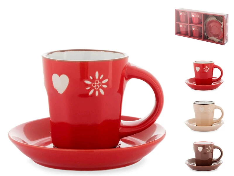 Home STW Chalet Coffee Cups with Saucers Cc80