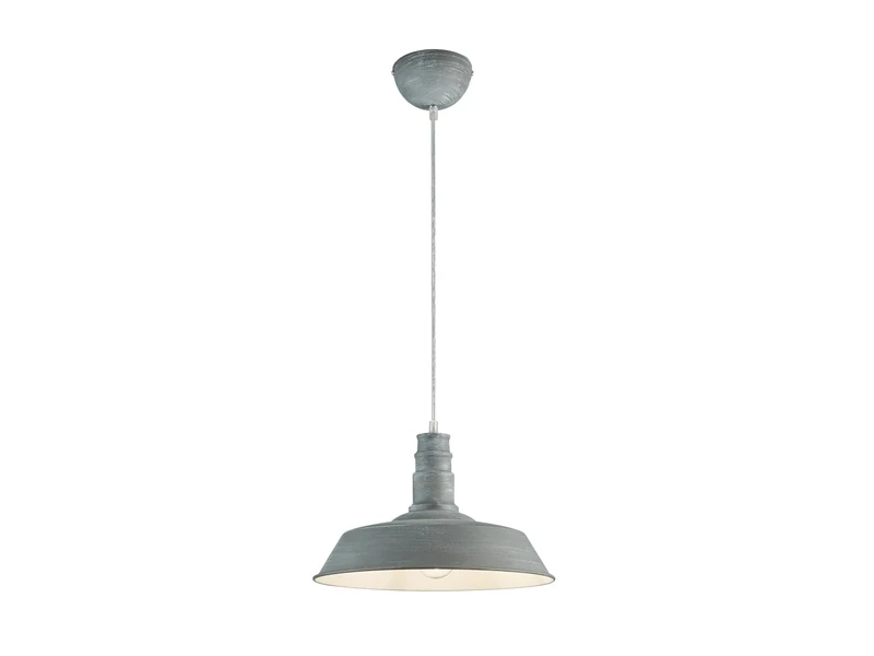 Reality Leuchten R30421078 Will Pendant Light Metal E27 Concrete-Coloured 36 x 36 x 150 cm