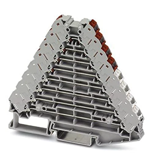 PHOENIX CONTACT FTRV 8/RDWH Manoeuvring Distributor Without Push Button, Rated Current 8 A, Number of Connectors 32, Width 8.3 mm, Length 100 mm, Grey, Colour Connection Elements Red, White, Pack of