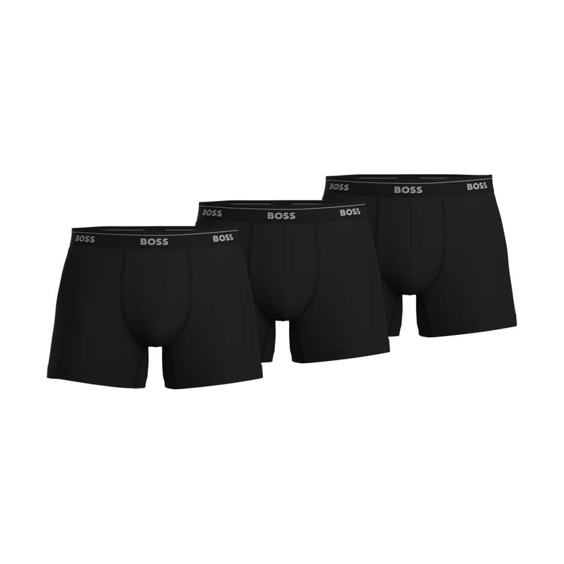 BOSS Men's 3-Pack Cotton Boxer Brief, Midnight Black, XXL (Pack of 3)