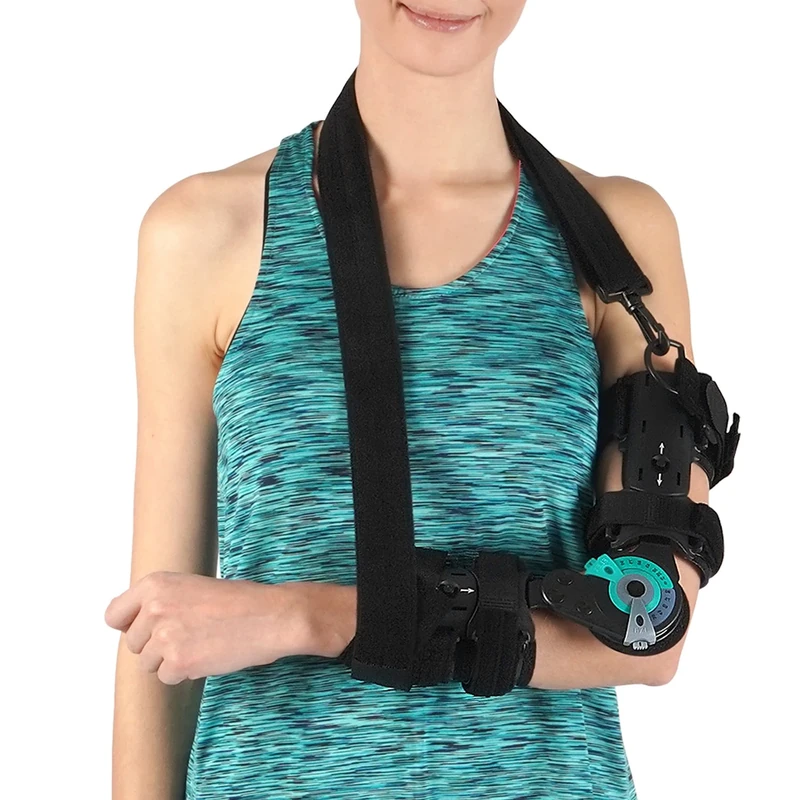 SOLES Hinged Elbow Brace (Left Arm) - Support Post Op Injury Recovery, ROM Orthosis - Adjustable Range of Motion - One Size Fits All - Unisex