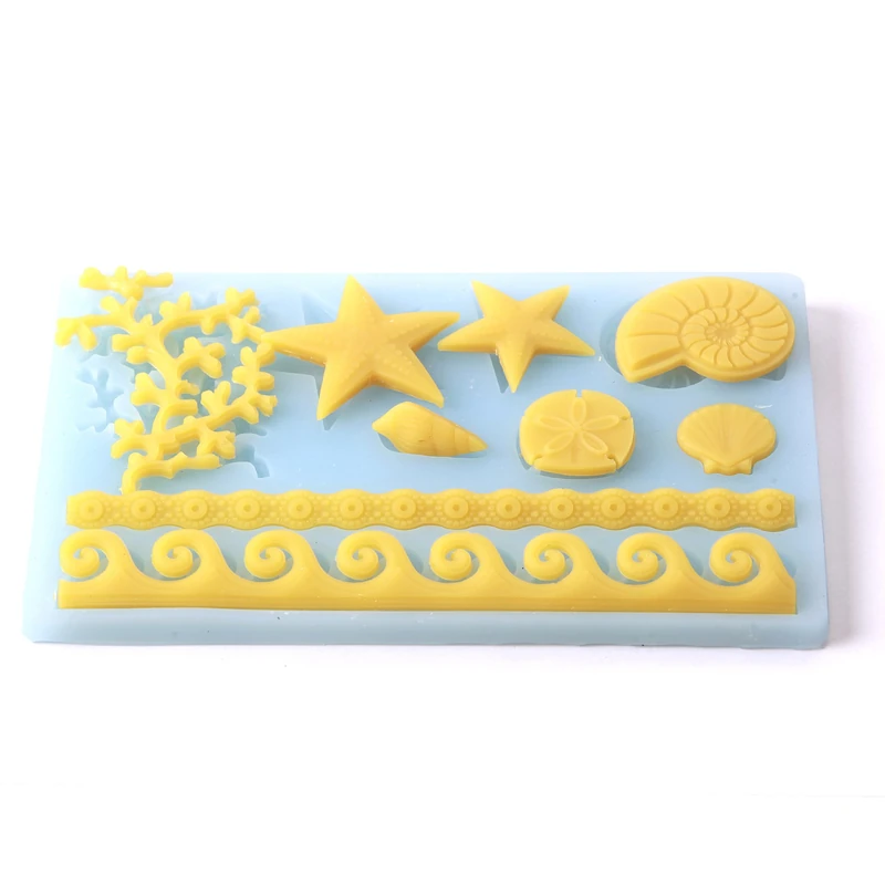 Sea Coral Fondant Cake Decorations Silicone Mould x 5