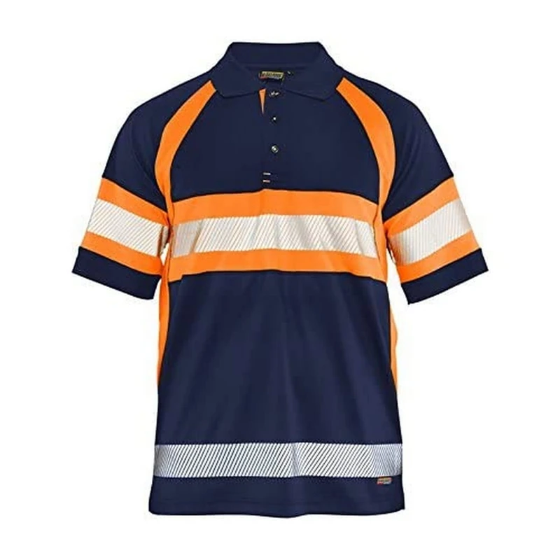 Blakläder 333810518953XXL Size 2X-Large Class 1 High Vis-Polo Shirt - Navy Blue/Orange