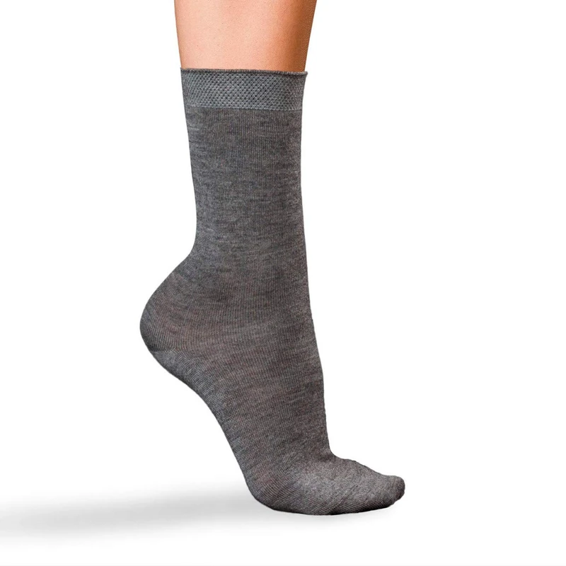 FALKE Women's No. 1 Finest W So Cashmere Plain 1 Pair Socks, Grey Light Melange 3390, 7-8