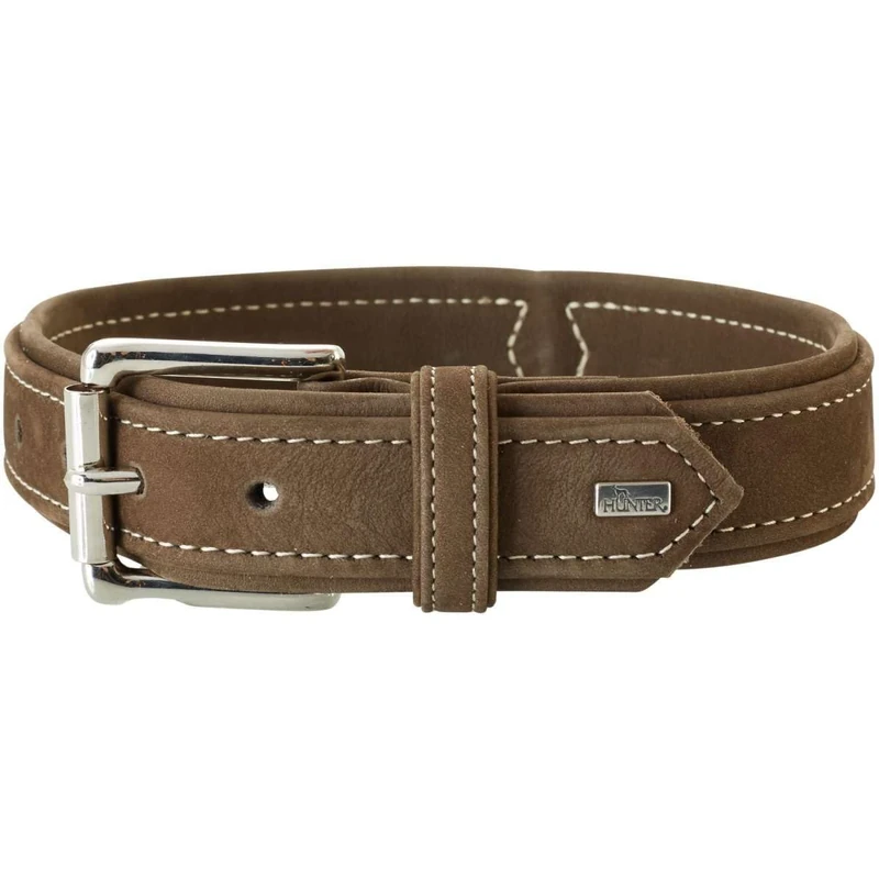 HUNTER Dog Collar Hunting, 60 Brown Leather