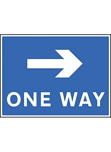 Caledonia Signs 67508Q One Way Right Sign, Aluminium, 600 mm x 450 mm