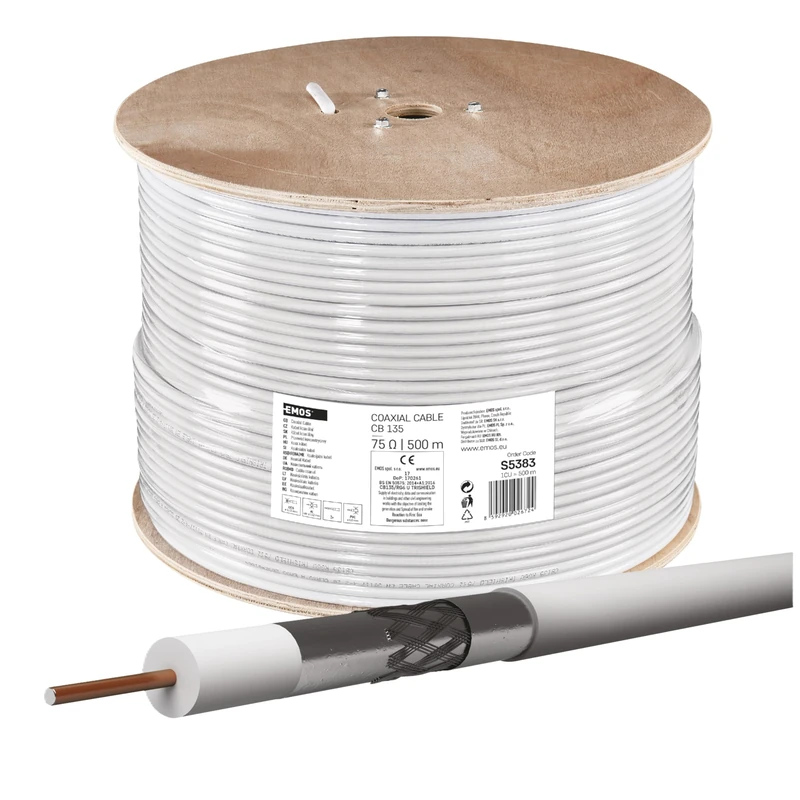 EMOS S5383 CB135 Coaxial Cable (Pack of 500)