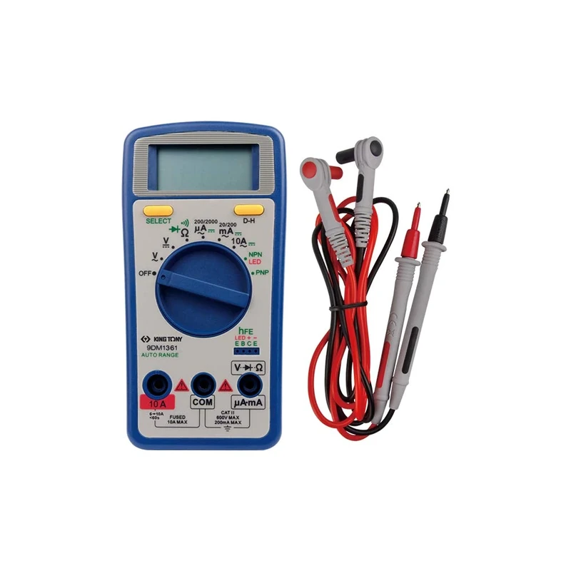 KING TONY 9DM1361 Digital Multimeter, 138 mm x 70 mm x 32 mm, Pack of 10