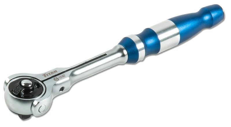 TITAN 12167 1/4-Inch Drive x 6-1/2-Inch 90-Tooth Swivel Head Ratchet