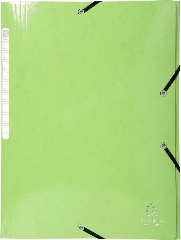 Exacompta - Ref 55823E - Iderama Collection - Elasticated 3-Flap Folder - Suitable for A4 Documents, 425gsm Glossy Coated Pressboard, FSC-Certified - Lime Green (Pack of 25) - Image 1