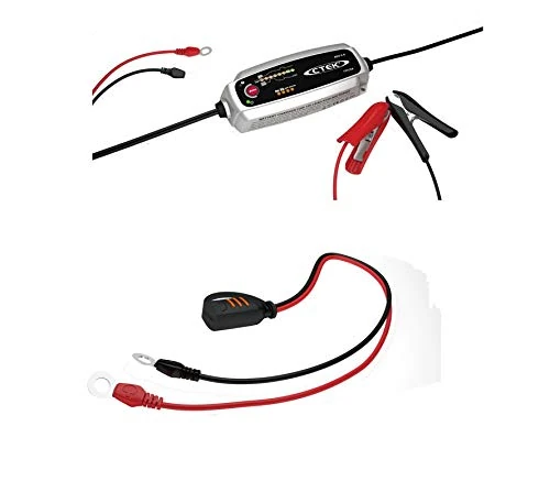 CTEK MXS 5.0 Battery Charger with Automatic Temperature Compensation and CTEK Direct Connector Adaptor (10mm)