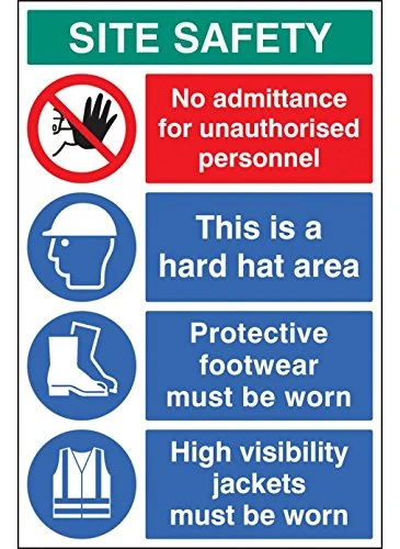 Caledonia Signs 58035 Site Safety Board, 600 mm x 900 mm