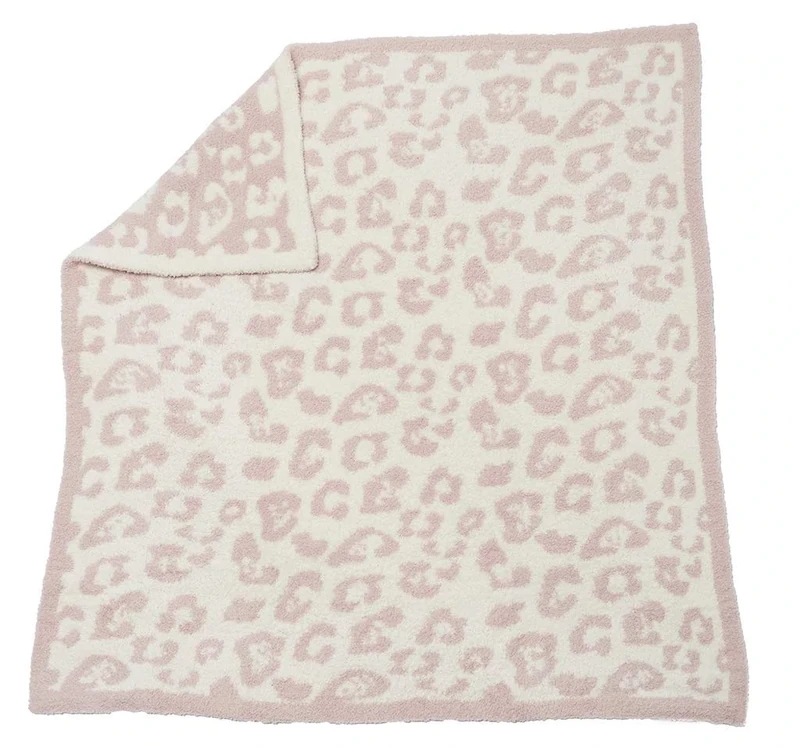 Barefoot Dreams Cozychic Barefoot in the Wild Baby Blanket - Dusty Rose/Cream Dusty Rose - Image 1