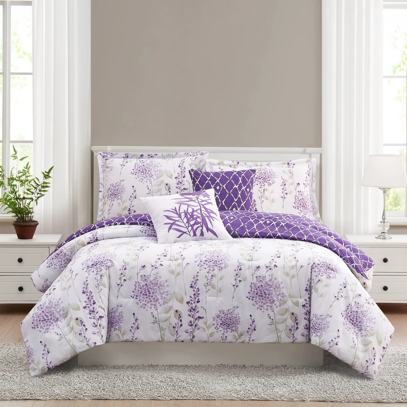 Boho Living Comforter Set, Lilac, King