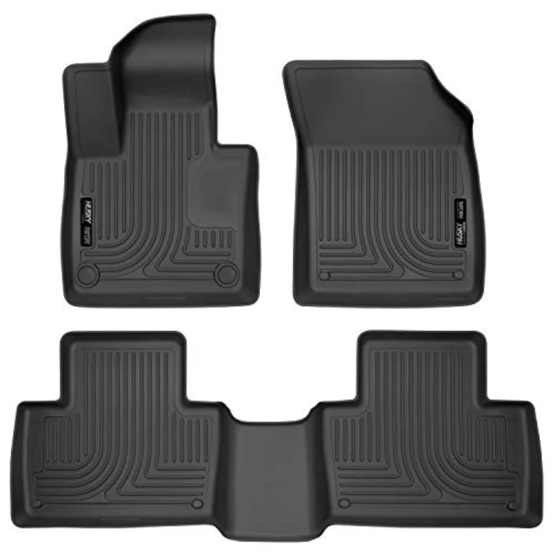 Husky Liners 95601 Fits 2016-19 Volvo XC90, Black, Weatherbeater Front & 2nd Seat Floor Mats