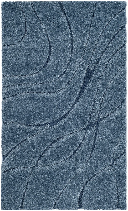 Safavieh Naples Shag Area Rug, Synthetic, Light Blue, 99 x 160 x 2.54 cm