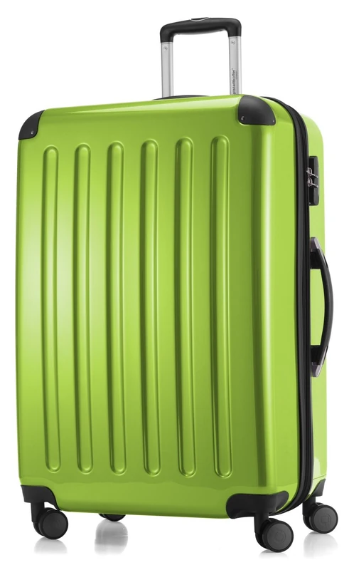 Hauptstadtkoffer Alex Expandable Hard Shell Suitcase 75 cm (119 L) with Combination Lock, Durable Travel Trolley with 4 Double Wheels, Applegreen