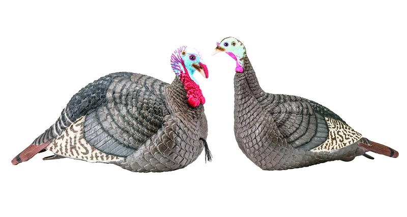 Hunters Specialties HS Strut Lite Jake & Feeding Hen Turkey Foldable Hollow Relaxed Body Realistic 2-Pack Couple Flock Combo Decoys