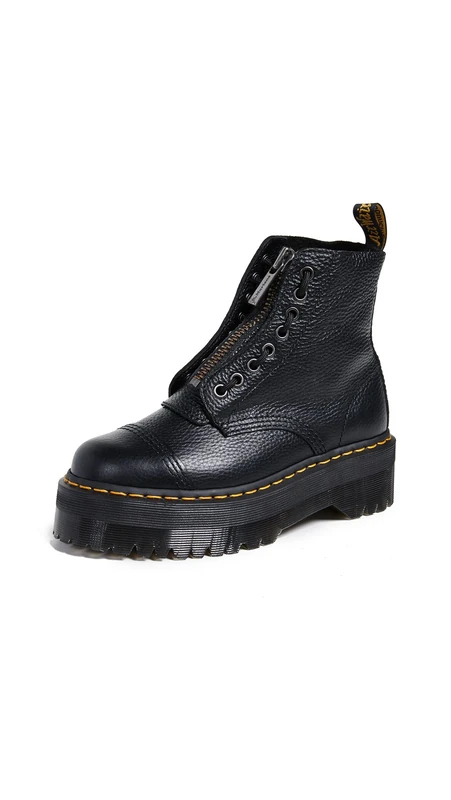 Dr. Martens Womens Jungle Combat Boot, Black Milled Nappa, 9 UK