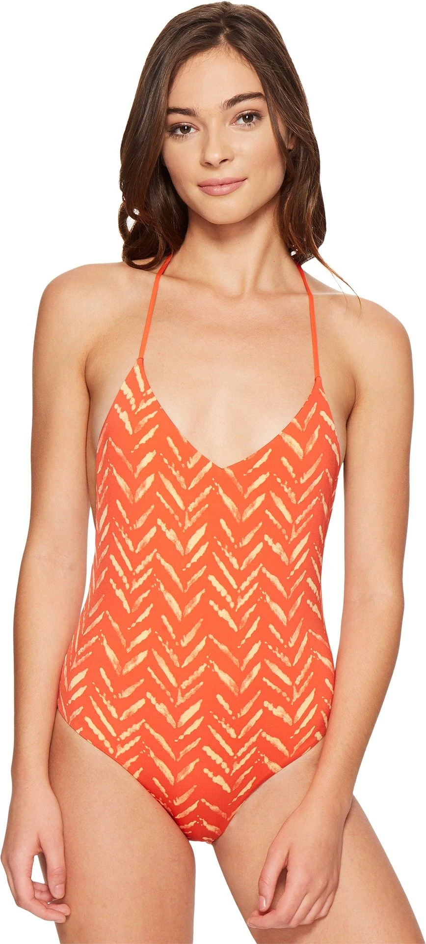 Dolce Vita Women's Tigerlily T-Back One-Piece Cayenne/Apricot Swimsuit