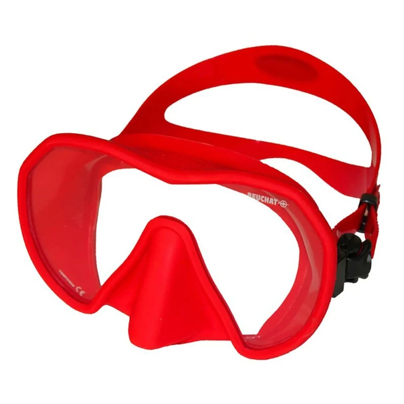 Beuchat Maxlux S Diving Mask for Narrow Face Shapes, Colour: Red
