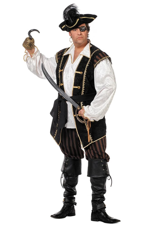 WILBERS & WILBERS 5501 Men's Pirate Costume, 3-Piece Set, Classic Pirate Outfit for Carnival, Theme Party, Size 64 - Image 1