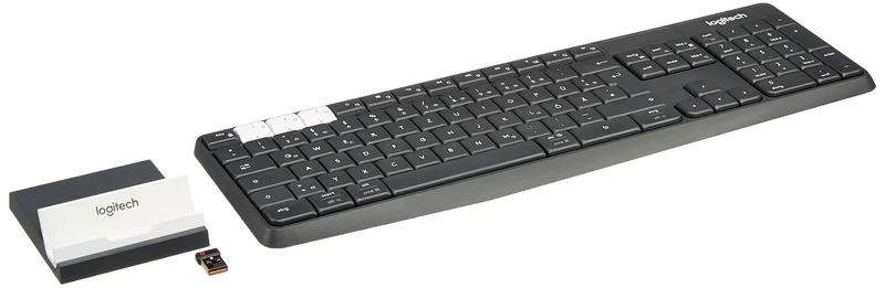 Logitech K375s Multi-Device Wireless Keyboard, QWERTZ German Layout- Graphite Black/White
