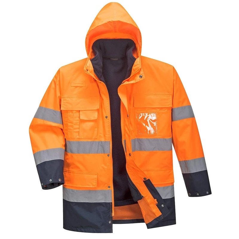 Portwest Hi-Vis Lite 3 in 1 Jacket, Size: XXL, Colour: Orange/Navy, S162ONRXXL