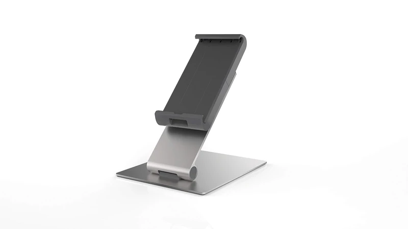 Durable Aluminium Foldable Tablet Stand - Universal Mount for 7-13" iPad, Samsung, Surface & More - Anti Theft Lockable & Rotatable 360° - Kitchen & Desk Holder