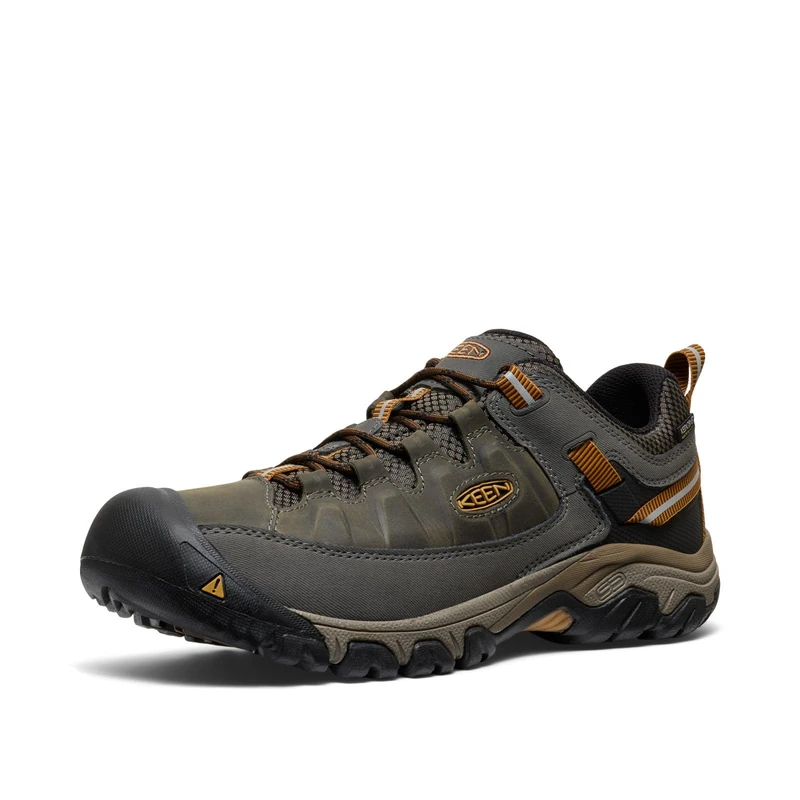 KEEN Men's Targhee 3 Waterproof Hiking Shoe, Black Olive Golden Brown, 14 UK