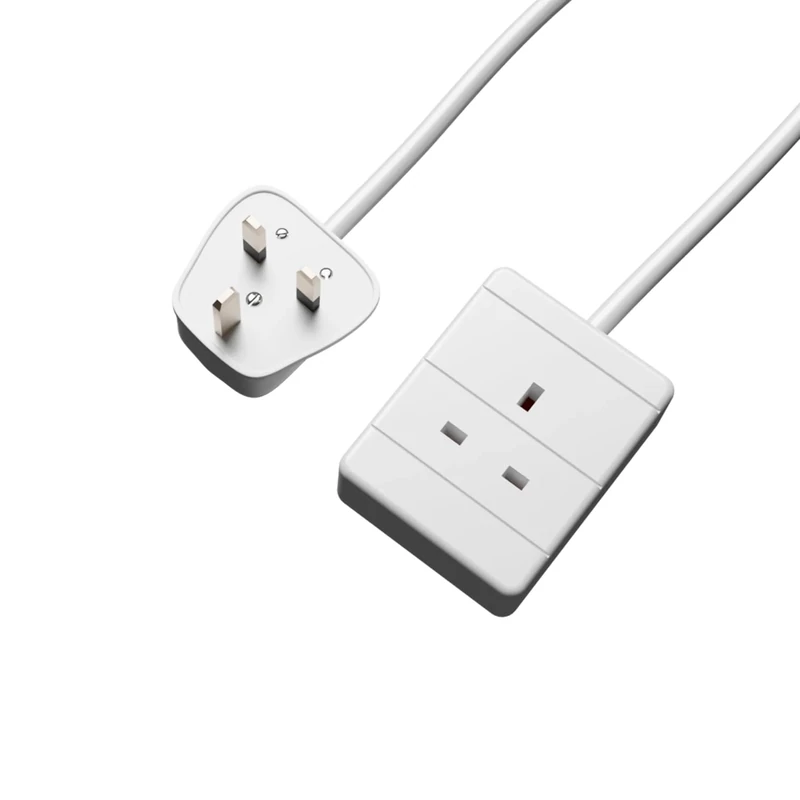 rhinocables Extension Cord Power Cable Lead with UK Pin Plug Mains Power Supply, 13amp, Single Socket (1m)