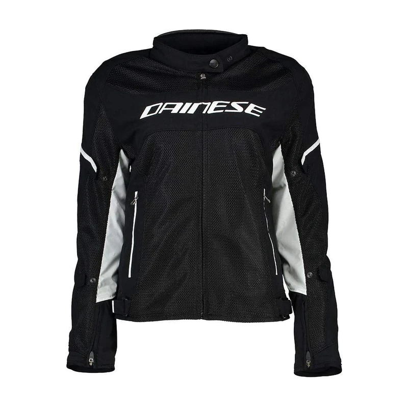 Dainese Air Frame D1 Lady Tex Jacket, Windproof Motorcycle Jacket, Women, Black/Black/White, 50