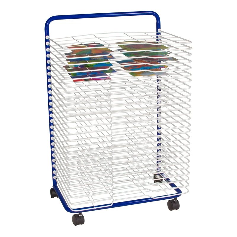 Sprogs SPG-LED1027W-SO Art Drying Rack, 23 3/4" W x 17 1/2" D x 38" H, Blue/White