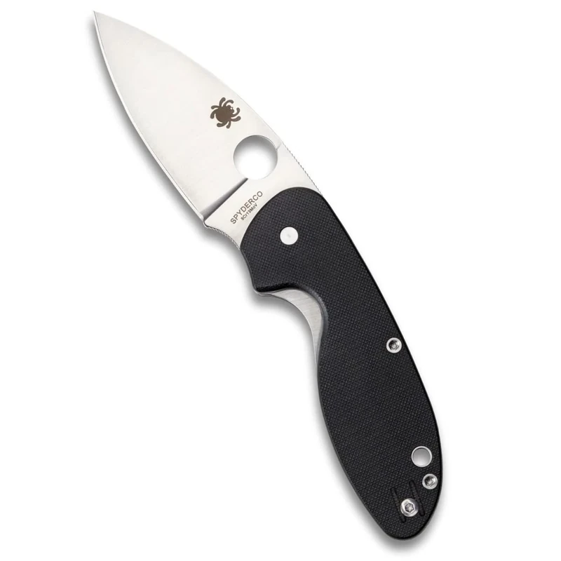 Spyderco Efficient 7.07" Value Folding Knife with 2.98" Stainless Steel Drop-Point Blade and Durable Black G-10 Handle - PlainEdge Grind - C216GP
