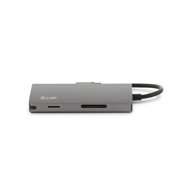 LMP USB-C Mini Dock - 8-Port with HDMI, USB 3.0, Ethernet, SD/MicroSD, USB-C (Silver, Compatible with MacBook 12", 13", 15" Retina)