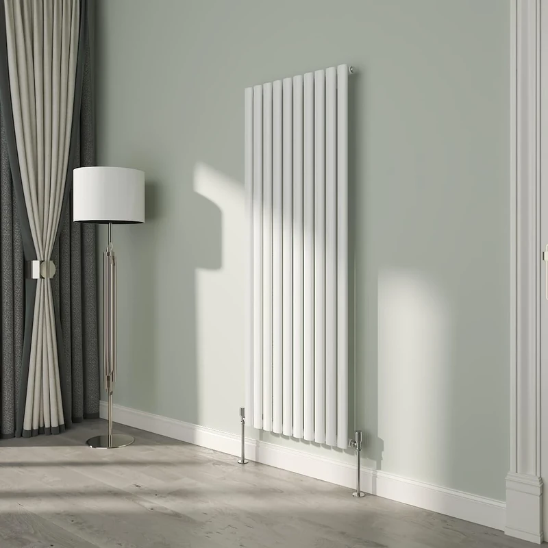 NRG White Oval Radiator Vertical 1600x590mm Single Panel Central Heating Radiators Perfect for Bathrooms Kitchen Living Room