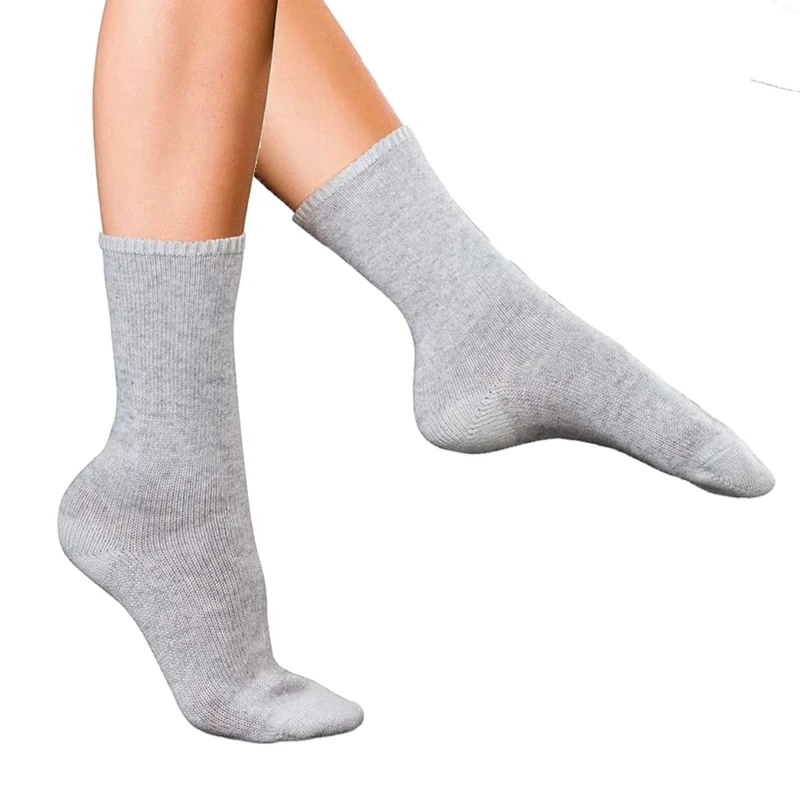 FALKE Women's No. 1 W So Cashmere Plain 1 Pair Socks, Grey Marengo 3391, 2.5-3.5